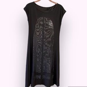 🐠Cieca Paris Black Swim Coverup Small | Sheer Cap Sleeve Made in France